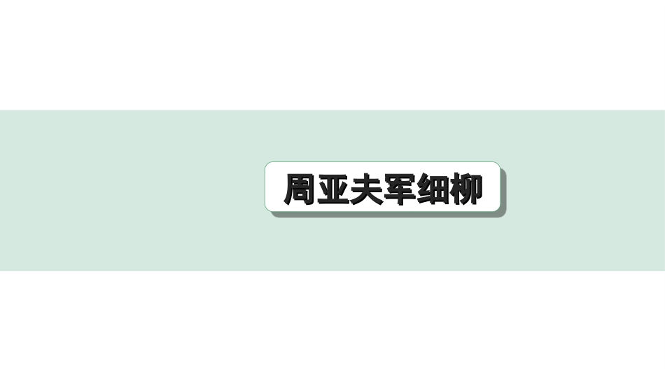 中考杭州语文2. 第二部分 阅读_4.专题四  课外文言文三阶攻关_一阶  必备知识——课内文言文字词积累_教材重点字词逐篇训练_21. 周亚夫军细柳_周亚夫军细柳（练）.ppt_第1页