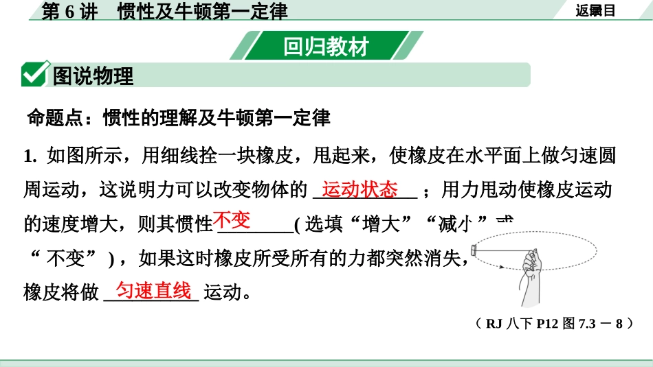 中考北京物理1.第一部分  北京中考考点研究_06.第6讲  惯性及牛顿第一定律_第6讲  惯性及牛顿第一定律.pptx_第3页