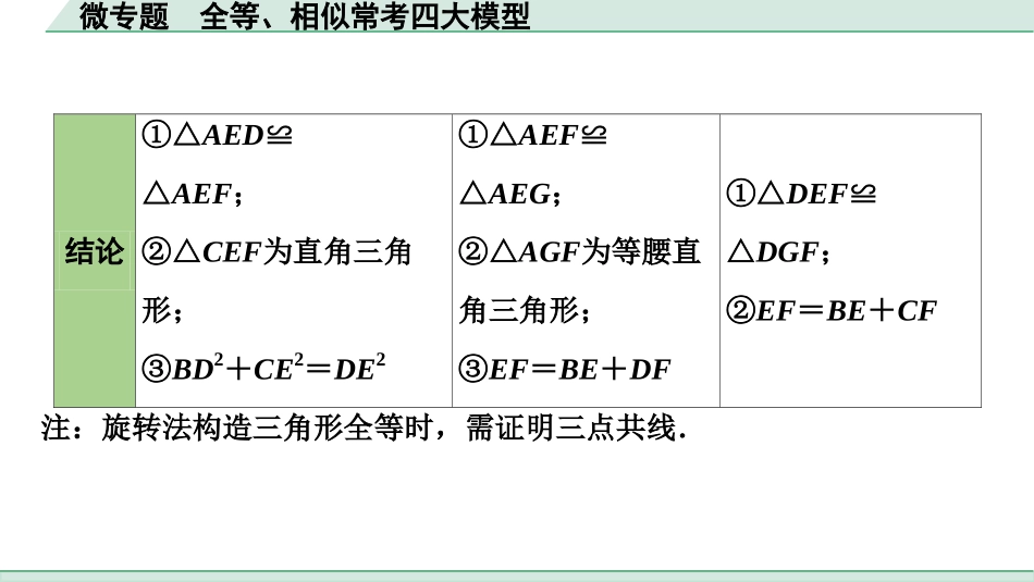 中考湖北数学1.第一部分  湖北中考考点研究_4.第四章  三角形_9.微专题  全等、相似常考四大模型.ppt_第3页