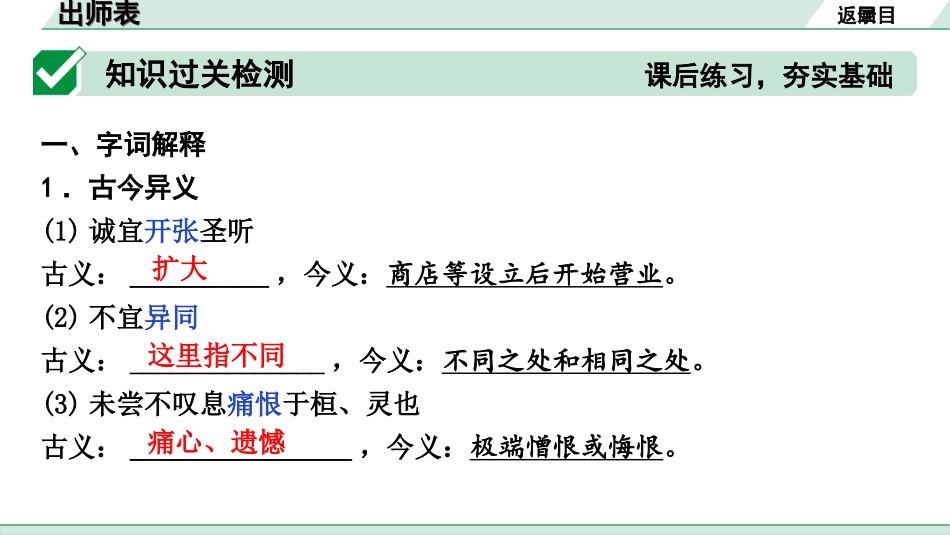 中考河北语文2.第二部分  古诗文阅读_专题二  文言文阅读_一阶  教材知识梳理及训练_第10篇  出师表_出师表（练）.ppt_第2页