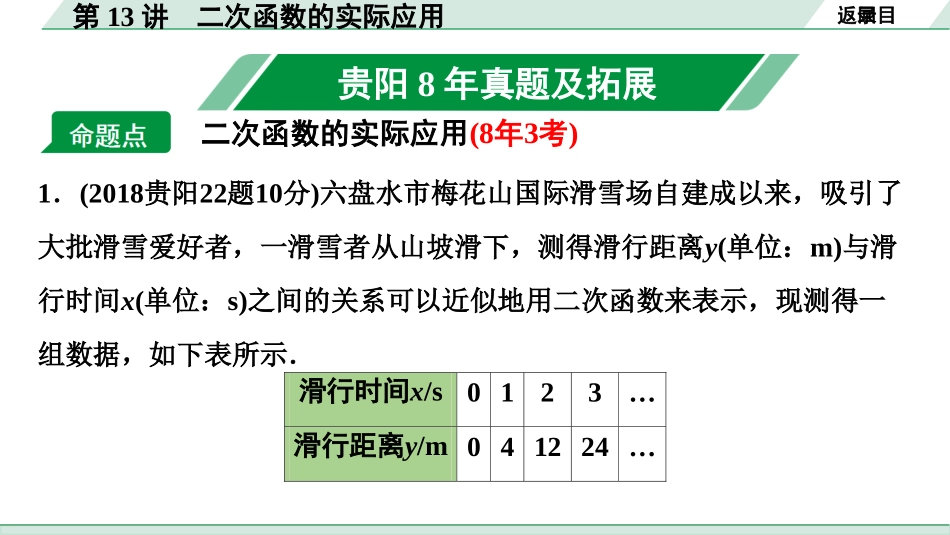 中考贵阳数学1.第一部分  贵阳中考考点研究_3.第三单元  函　数_6.第13讲  二次函数的实际应用.ppt_第2页