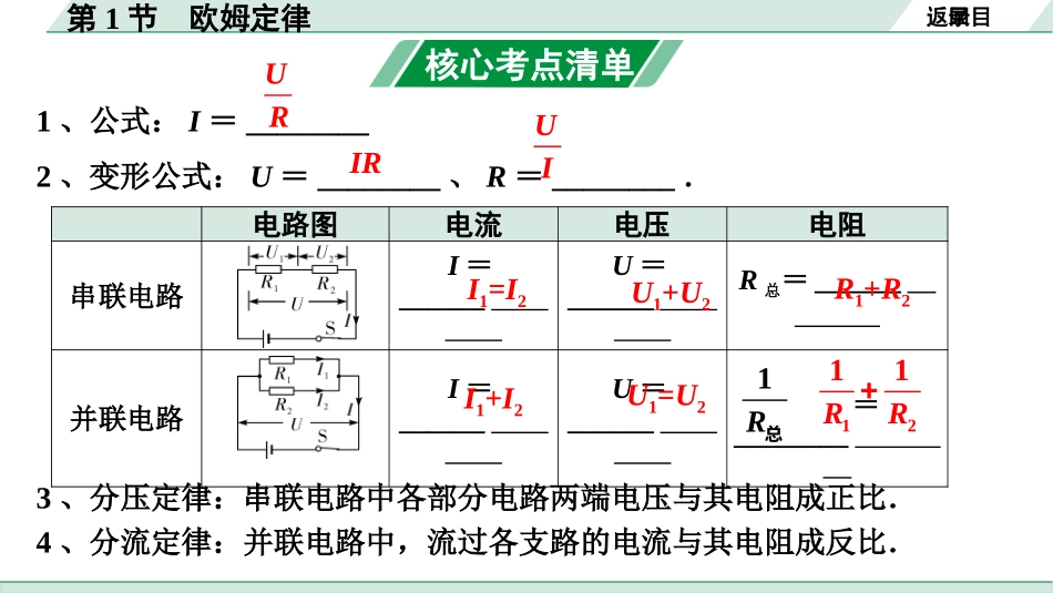 中考安徽物理13.第13讲　电学微专题_微专题2  第1节  欧姆定律.pptx_第3页