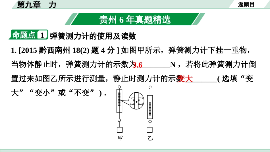 中考贵州物理01.第一部分　贵州中考考点研究_09.第九章　力_第九章  力.pptx_第3页