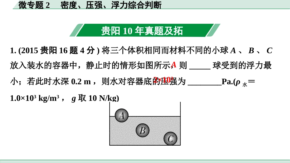 中考贵阳物理08.第8讲  浮力_02.微专题2  密度、压强、浮力综合判断.pptx_第2页