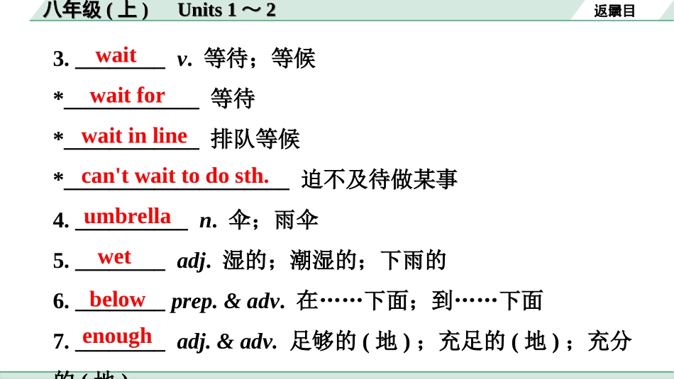 中考广东英语全书PPT_2.教材梳理_06.八年级（上）Units 1～2.ppt_第3页