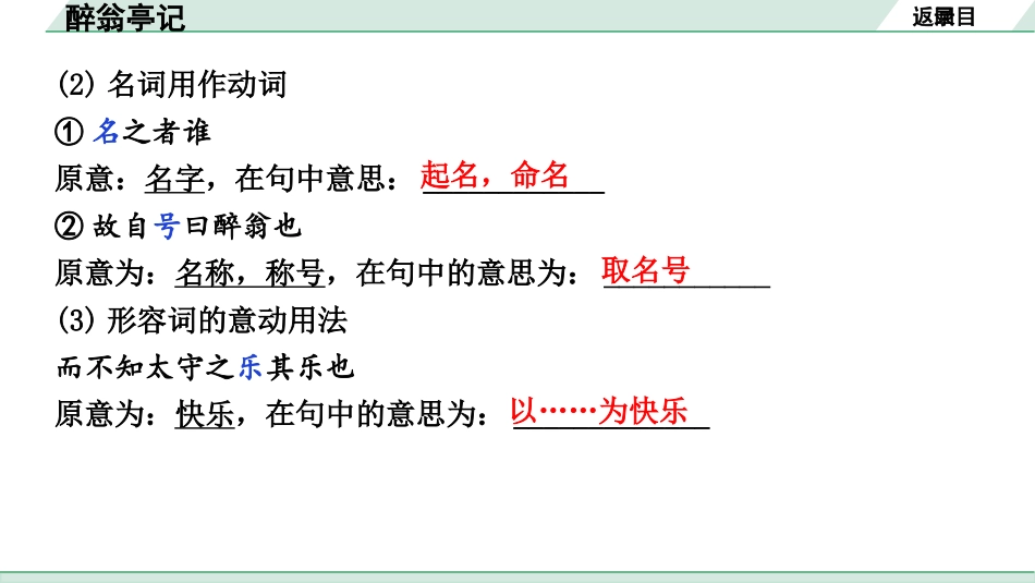 中考湖北语文2.第二部分 古诗文阅读_1.专题一  文言文阅读_一阶：教材文言文39篇逐篇梳理及训练_第9篇　醉翁亭记_醉翁亭记（练）.pptx_第3页