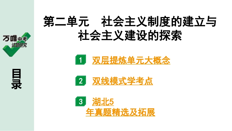 中考湖北历史1.第一部分  湖北中考考点研究_3.板块三  中国现代史_2.第二单元　社会主义制度的建立与社会主义建设的探索.pptx_第2页