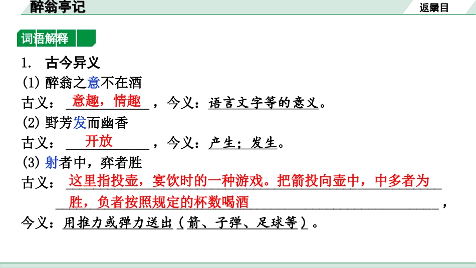 中考北京语文2.第二部分  古诗文阅读_2.专题三  文言文阅读_一轮  22篇文言文梳理及训练_第2篇　醉翁亭记_醉翁亭记（练）.ppt_第2页