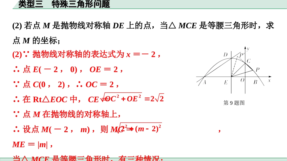 中考北部湾数学2.第二部分  北部湾经济区中考重难题型研究_二、解答重难题型精讲练_11.题型十一  二次函数综合题_3.类型三  特殊三角形问题.ppt_第3页