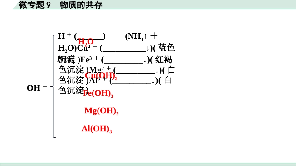 中考湖北化学02.第一部分   湖北中考考点研究_06.主题6  酸碱盐_04.微专题9  物质的共存.pptx_第3页