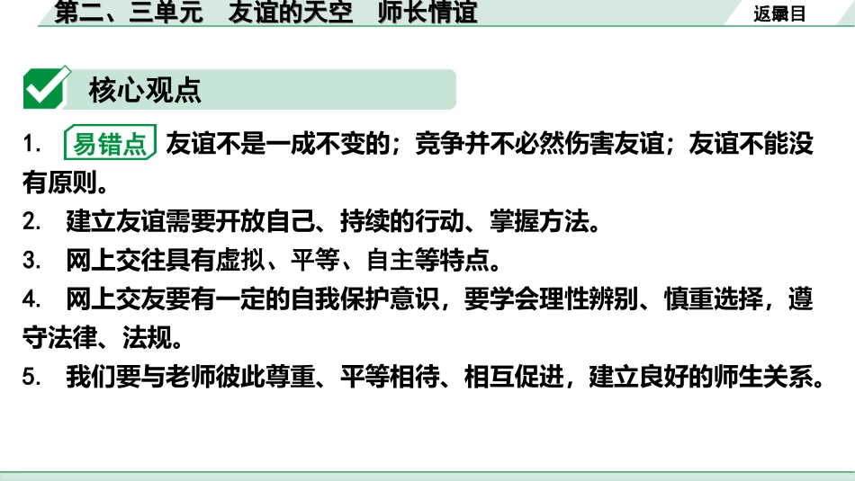 中考贵州课件速查本_1.第一部分   考点研究_5.七年级（上册）_2.第二、三单元   友谊的天空 师长情谊.ppt_第3页