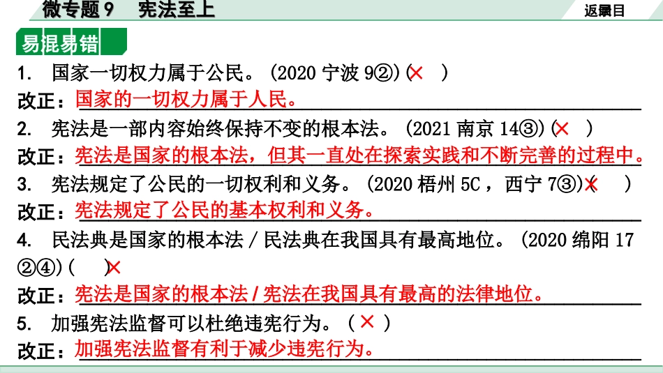 中考河北道法1.第一部分  中考考点研究_2.法律板块_11.微专题9　宪法至上.ppt_第3页