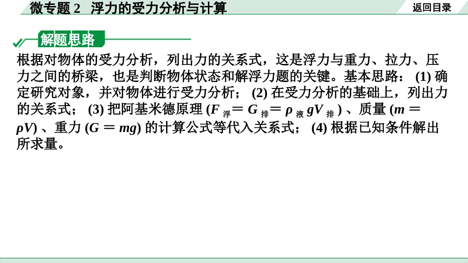 中考北京物理1.第一部分  北京中考考点研究_11.第11讲  物体的浮沉条件及应用_02.微专题2  浮力的受力分析与计算.pptx_第2页