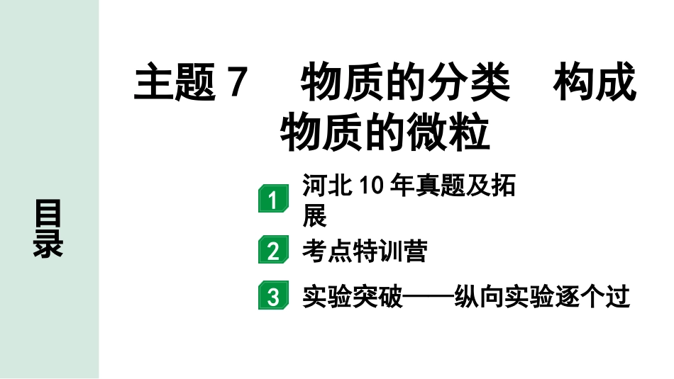 中考河北化学02.第一部分  河北中考考点研究_07.主题7  物质的分类  构成物质的微粒_主题7  物质的分类　构成物质的微粒.pptx_第2页