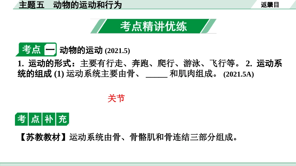 中考安徽生物学01.第一部分  安徽中考考点研究_05.主题五  动物的运动和行为_主题五  动物的运动和行为.pptx_第3页