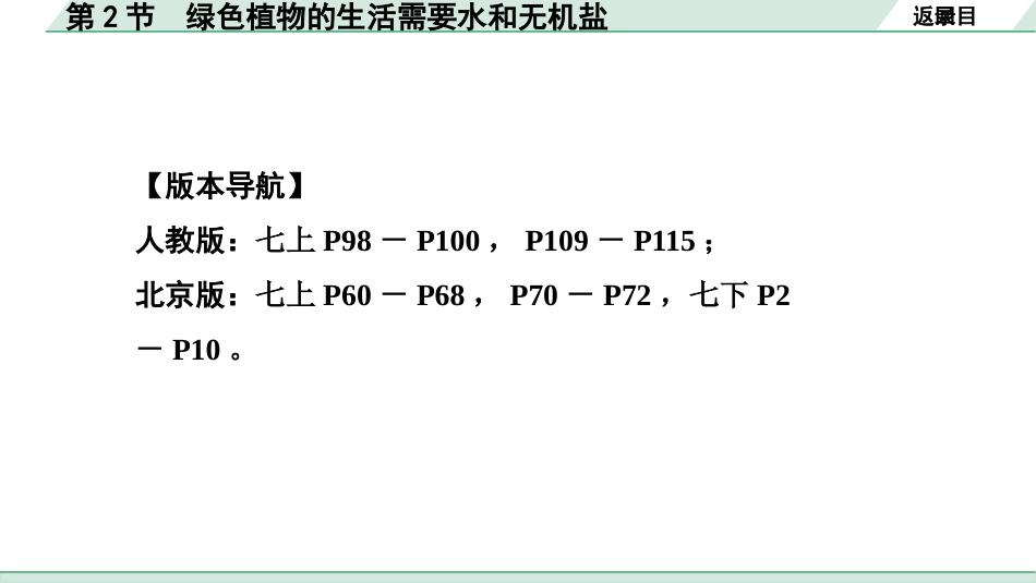 中考北京生物学考点速填速通_03.主题三  生物圈中的绿色植物_02.第2节  绿色植物的生活需要水和无机盐.pptx_第2页