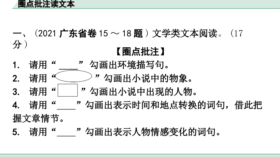 中考广东语文3.第三部分  现代文阅读_1.专题一   文学类文本阅读_圈点批注读文本.ppt_第2页