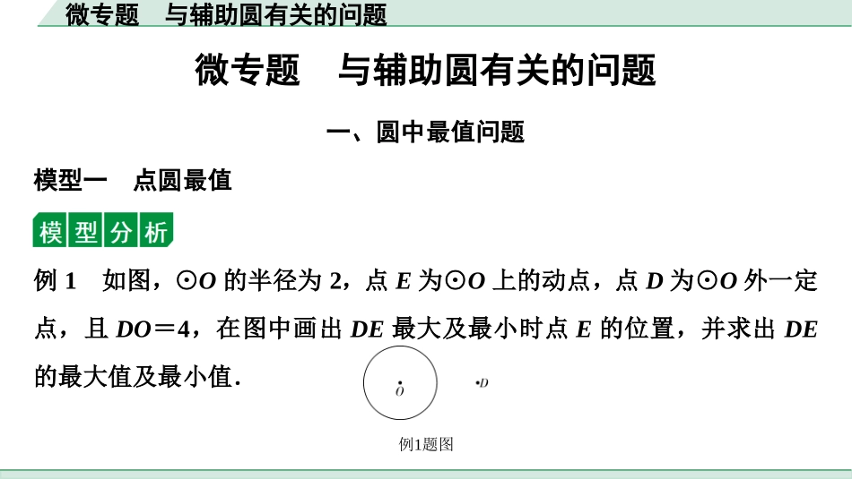 中考贵阳数学1.第一部分  贵阳中考考点研究_6.第六单元  圆_3.微专题  与辅助圆有关的问题.ppt_第1页