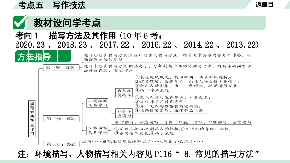 中考广西语文2.第二部分  现代文阅读_专题二  记叙文阅读_考点“1对1”讲练_考点5  写作技法.pptx_第2页