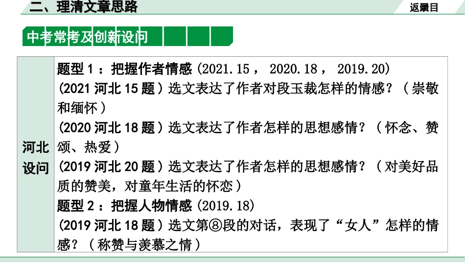 中考河北语文3.第三部分  现代文&名著阅读_1.专题一  记叙文阅读_考点“1对1”讲练_2. 理清文章思路.ppt_第3页