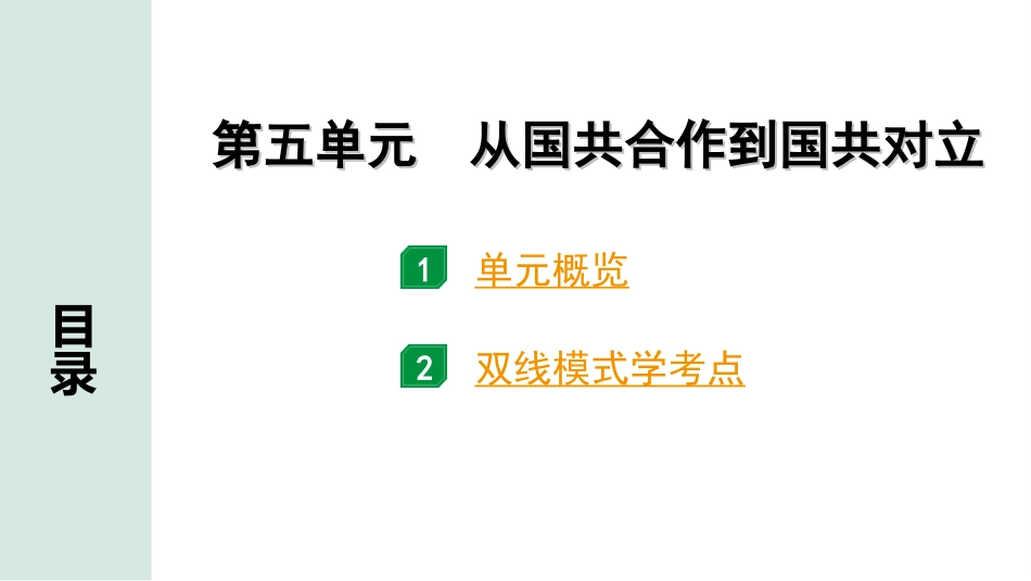 中考安徽历史1.第一部分    安徽中考考点研究_2.板块二　中国近代史_5.第五单元　从国共合作到国共对立.ppt_第2页