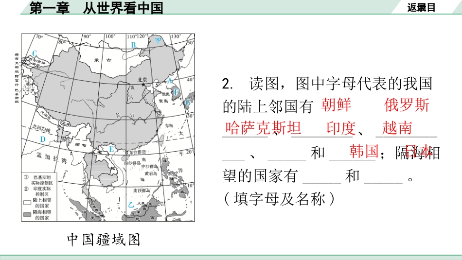 中考广东地理精讲本PPT_1. 第一部分　广东中考考点研究_3. 八年级上册_1. 第一章  从世界看中国_第一章  从世界看中国.pptx_第3页