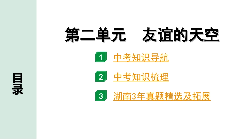 中考湖南道法1.第一部分    考点研究_1. 七年级（上册）_2. 第二单元　友谊的天空.ppt_第1页