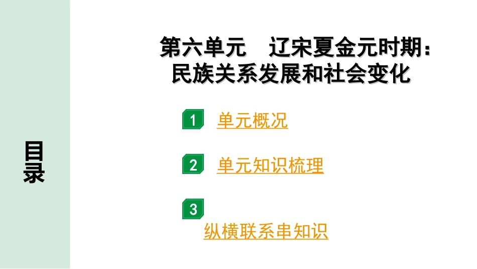 中考北京历史1.第一部分  北京中考考点研究_1.板块一  中国古代史_6.第六单元  辽宋夏金元时期：民族关系发展和社会变化.ppt_第1页