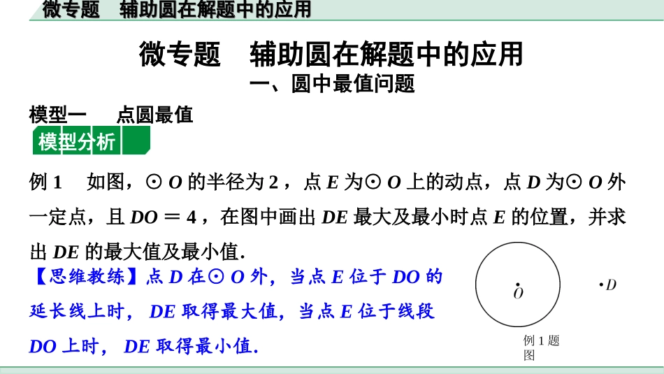 中考贵州数学1.第一部分  贵州中考考点研究_6.第六单元  圆_2.微专题　辅助圆在解题中的应用.ppt_第1页