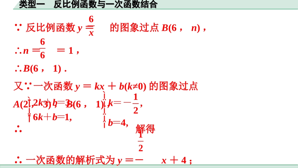 中考广东数学2.第二部分  广东中考题型研究_三、重难解答题突破_4.题型十三  反比例函数综合题_1.类型一  反比例函数与一次函数结合.ppt_第2页