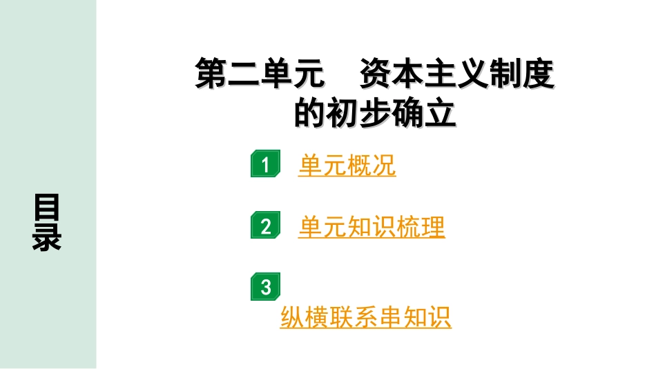 中考北京历史1.第一部分  北京中考考点研究_5.板块五  世界近代史_2.第二单元  资本主义制度的初步确立.ppt_第1页