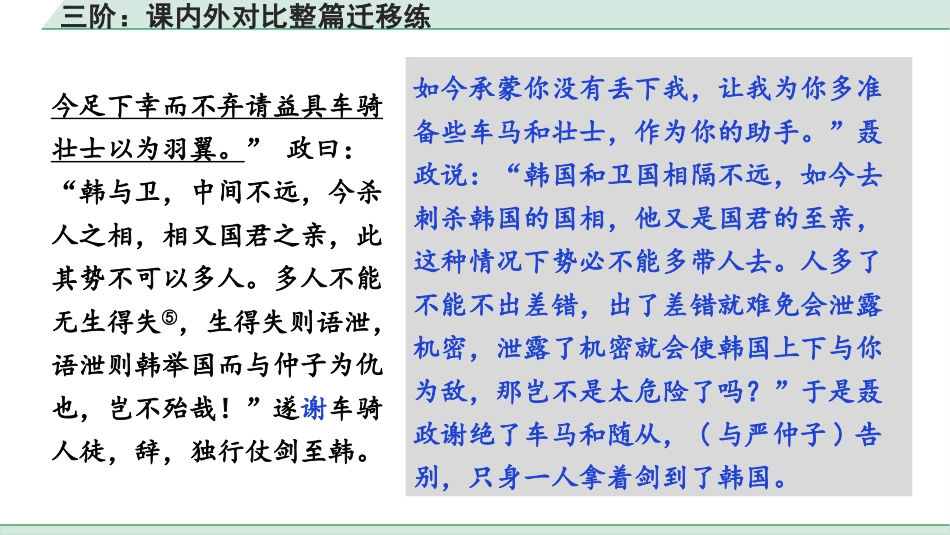 中考湖北语文2.第二部分 古诗文阅读_1.专题一  文言文阅读_三阶：课内外对比整篇迁移练.pptx_第3页