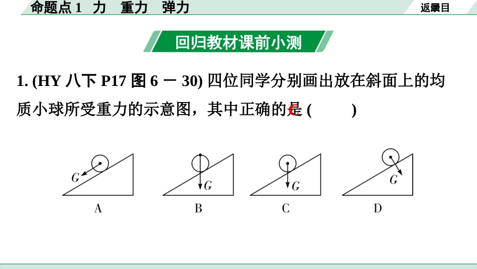 中考广东物理01.01.第一部分　广东中考考点研究_03.第三讲　力　运动和力_01.命题点1  力  重力  弹力.pptx_第3页