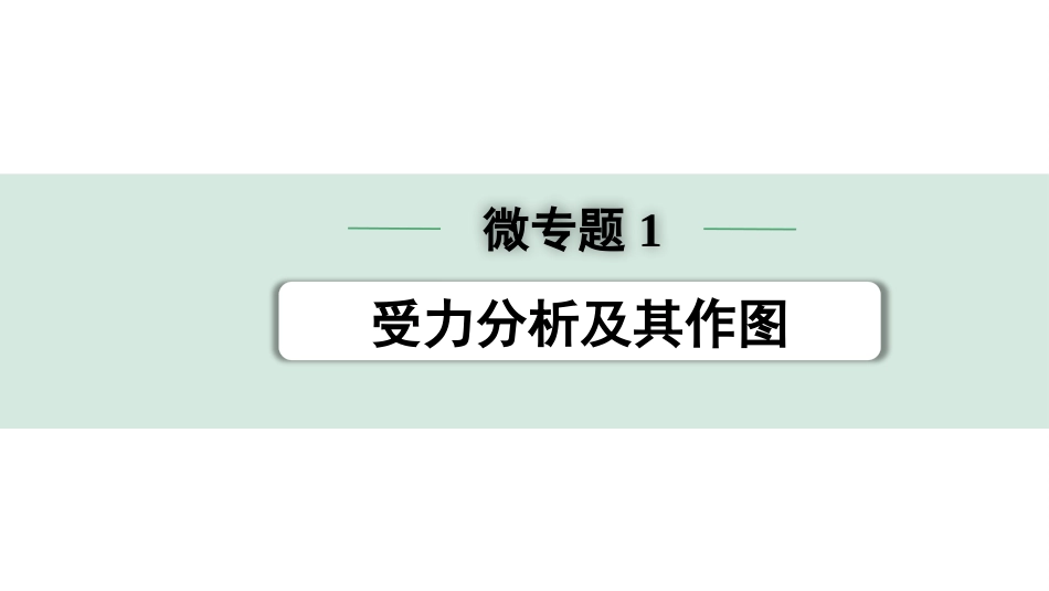 中考广东物理02.精练本_03.第三讲　力　运动和力_05.微专题1  受力分析及其作图.pptx_第1页