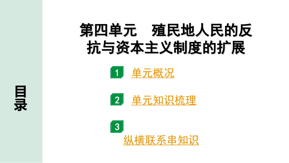 中考北京历史1.第一部分  北京中考考点研究_5.板块五  世界近代史_4.第四单元  殖民地人民的反抗与资本主义制度的扩展.ppt_第1页