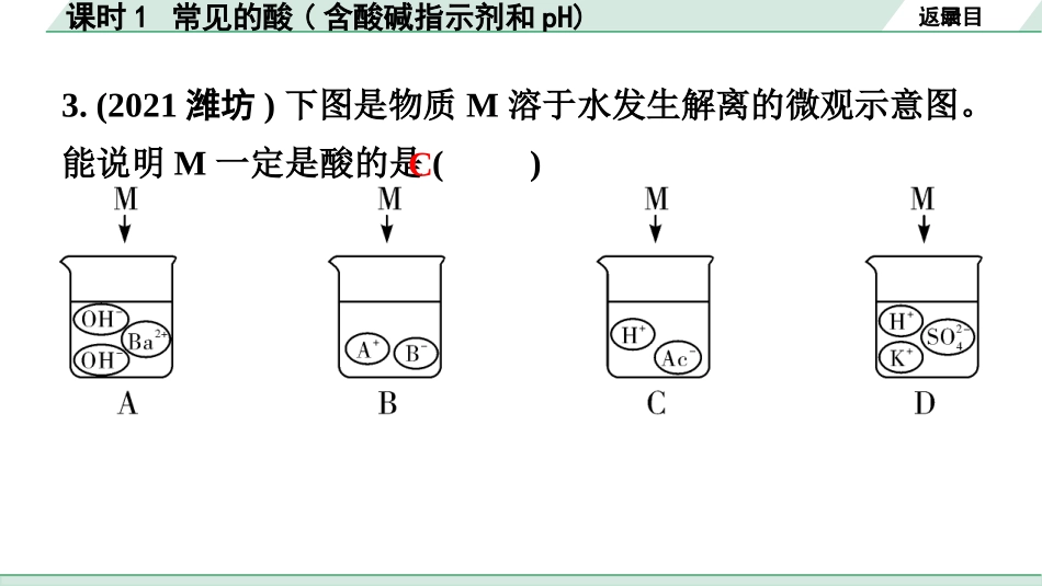 中考广东化学全书PPT_02.精练本_01.第一部分  广东中考考点研究_01.模块一  身边的化学物质_01.主题1课时1  常见的酸(含酸碱指示剂和pH).pptx_第3页