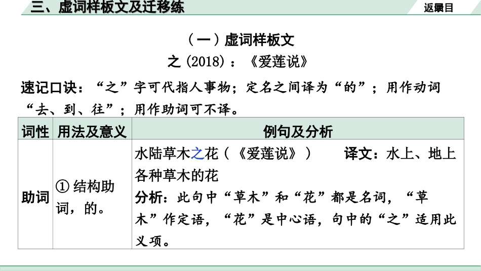 中考安徽语文2.第二部分  古诗文阅读_1.专题一  文言文阅读_二阶 重点词语梳理及迁移练_三、虚词样板文及迁移练.ppt_第3页