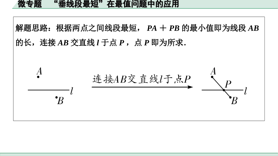 中考安徽数学1.第一部分  安徽中考考点研究_7.第七章  图形的变化_5.微专题  利用“两点之间，线段最短”求最值.ppt_第2页