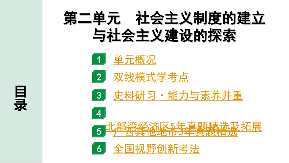 中考北部湾经济区历史1.第一部分    北部湾经济区中考考点研究_3.板块三　中国现代史_2.第二单元　社会主义制度的建立与社会主义建设的探索.ppt_第2页