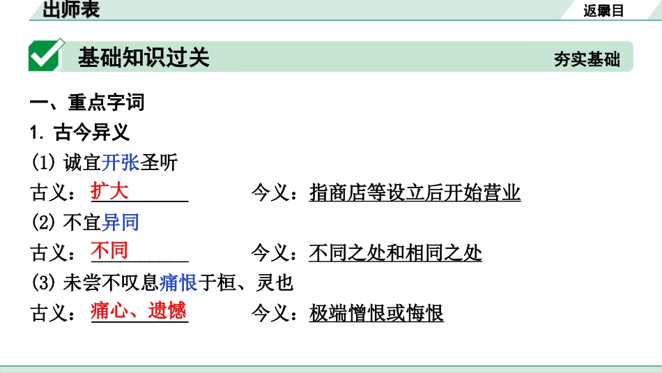 中考北部湾经济区语文2.第二部分  精读_一、古诗文阅读_3.专题三  文言文阅读_一阶  课内文言文知识梳理及训练_7  出师表_出师表（练）.ppt_第2页