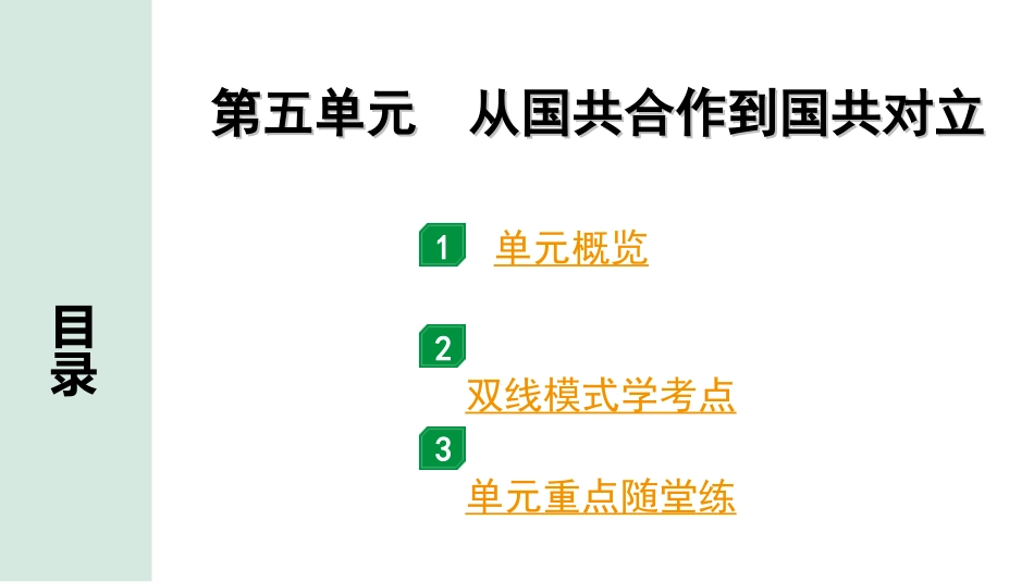 中考贵州历史1.第一部分  贵州中考考点研究_2.版块二  中国近代史_5.第五单元  从国共合作到国共对立.ppt_第2页