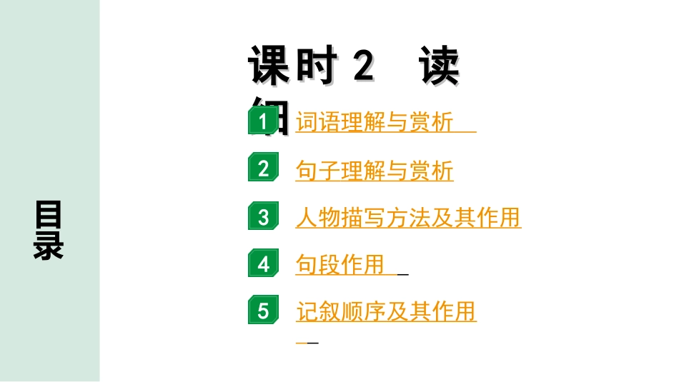 中考沈阳语文3.第三部分  现代文阅读_2.专题二  记叙文阅读_考点“1对1”讲练_课时2  读细.ppt_第1页