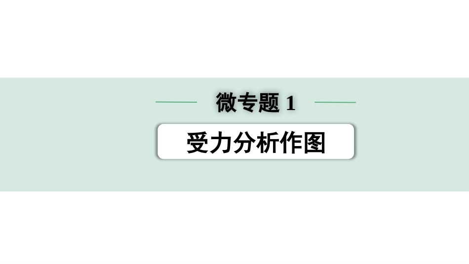 中考天津物理01.第一部分　天津中考考点研究_06.第六讲　力　运动和力_微专题1  受力分析作图.pptx_第1页