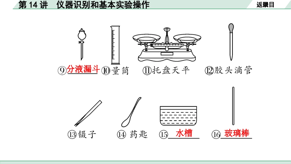 中考重庆化学14.第14讲  仪器识别和基本实验操作_第14讲  仪器识别和基本实验操作.pptx_第3页