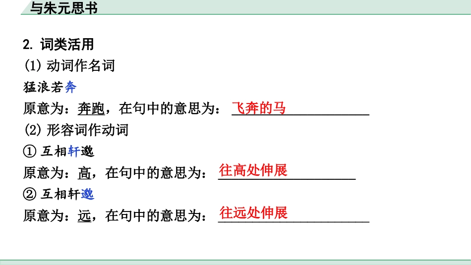 中考内蒙古语文2.第二部分  古诗文阅读_3.专题三  文言文三阶攻关_1.一阶  教材关——39篇文言文梳理及训练_教材39篇文言文梳理及训练_第16篇 与朱元思书_与朱元思书（练）.pptx_第3页