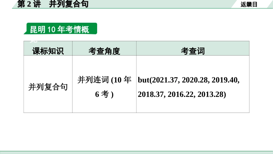 中考昆明英语40. 第二部分 专题四 第2讲 并列复合句.ppt_第3页