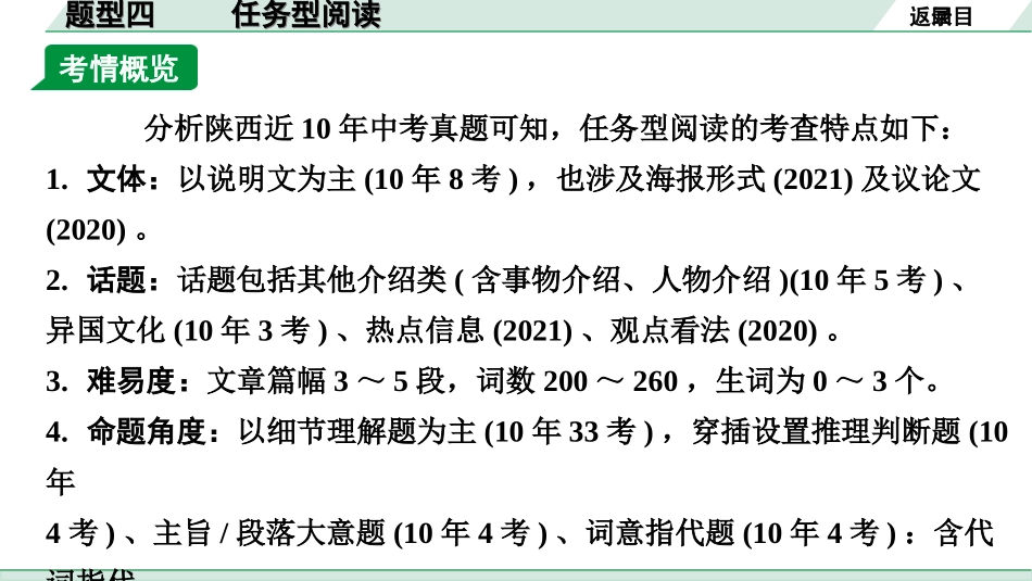 中考陕西英语SHNJ47. 第三部分 题型四 任务型阅读.ppt_第2页