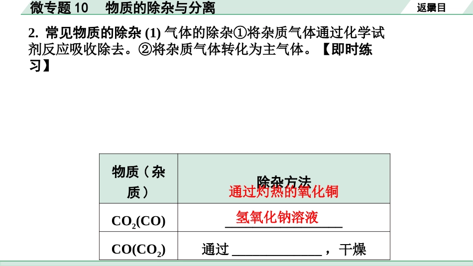 中考湖南化学02.第一部分　湖南中考命题点研究_11.第十一单元　盐　化肥_04.微专题10　物质的除杂与分离.pptx_第3页