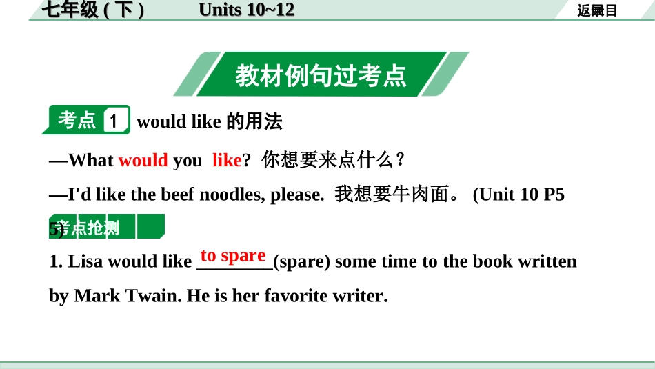 中考长沙英语07. 第一部分 七年级（下）Units 10~12.ppt_第2页