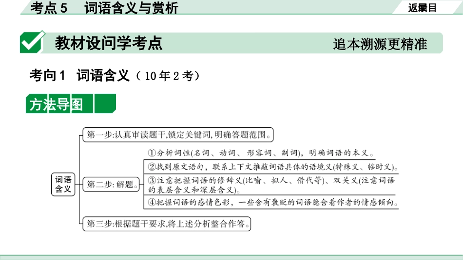 中考长沙语文3.第三部分  现代文阅读_3.专题三  记叙文阅读_考点“1对1”讲练_考点5  词语含义与赏析.pptx_第2页